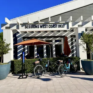 We parked our eBikes outside.