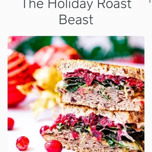 Email of the Holiday Roast Beef (Beast) Sandwich, that brought me in!