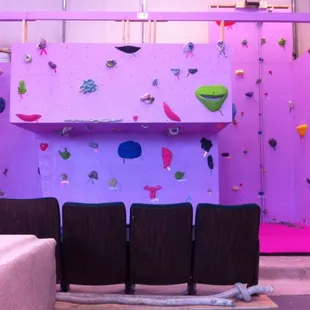 This is the indoor rock climbing/bouldering wall!