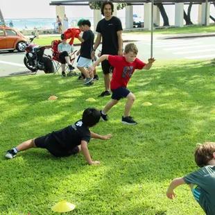 Playing &quot;cats n&apos; geckos&quot;, our version of sharks and minnows.