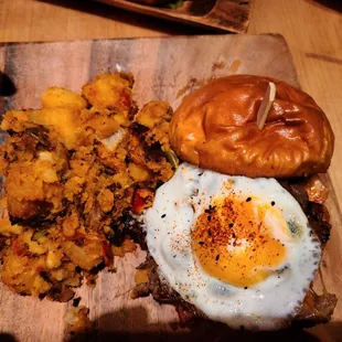 Bulgogi Burger and home fries. (Set 4)