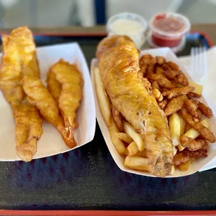 Fish &amp; Shrimp, Fish &amp; Clams with Chips