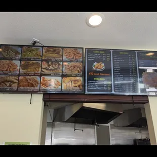The menu display.