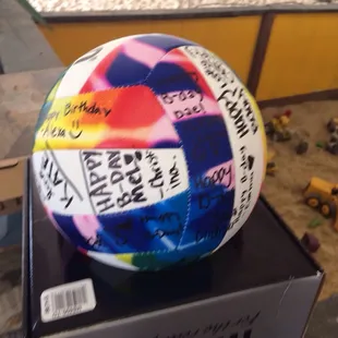 Complimentary volley ball, for guest signature