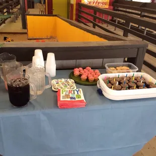 Cupcakes and specialized tableware not provided, but pizza, drinks, water were! $12 per head (SUPER REASONABLE)