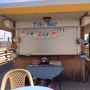 Outdoor tiki bar