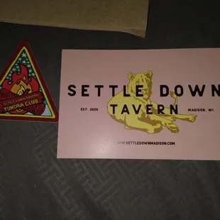 Sticker and postcard. Swag was in the Bag, y'all.