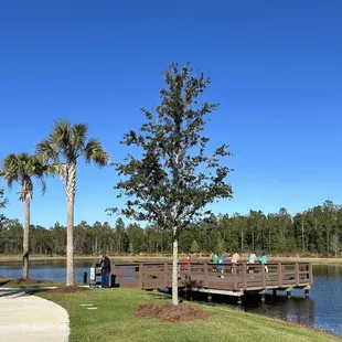 Nice wide sidewalks lead to a fishing pier
