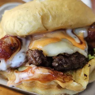 Blue cheese burger.