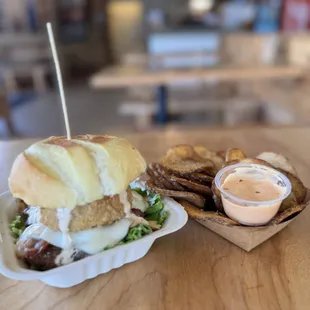 Spencer burger and Home Fries