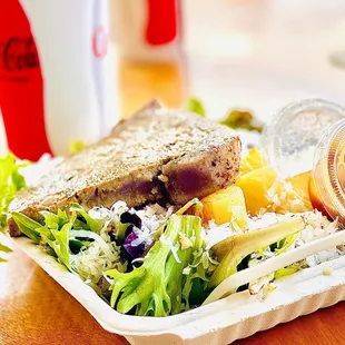 Seared ahi on my salad.