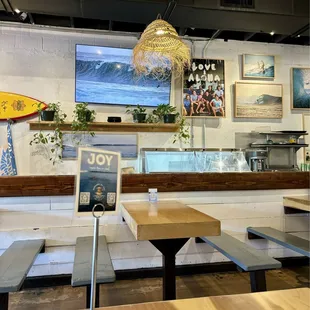 interior, sushi and sashimi