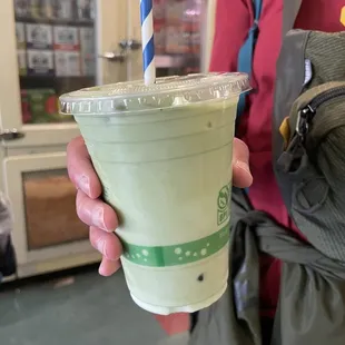 Iced matcha latte