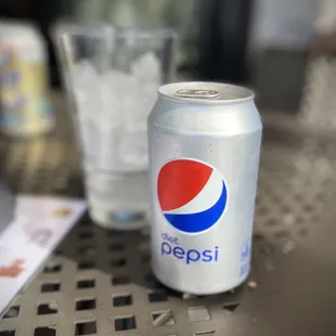 Diet Pepsi in a can, even with a full bar.