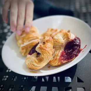 Complementary sweet breads at brunch