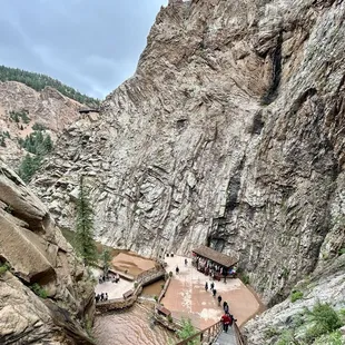 The view from halfway up the 224 steps of Seven Falls.