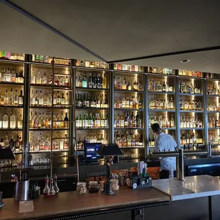 Bar and whiskey selection