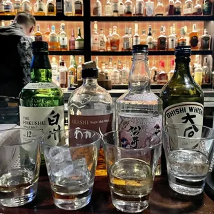 Japanese whiskey flight curated for us by the bartenders