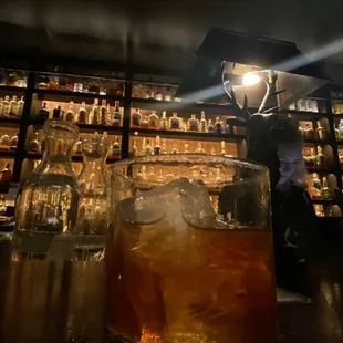 An old fashion in a fantastic whiskey bar.