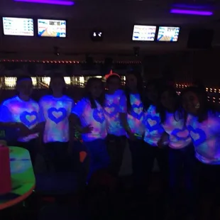 The girls sporting home made t-shirts with Glo spray!