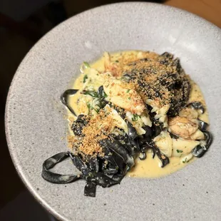 Squid ink fettuccine
