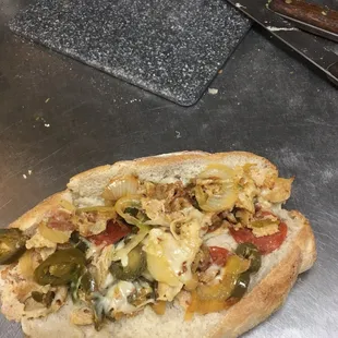Grilled chicken philly bomber.