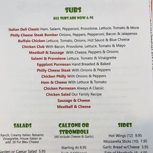 the menu