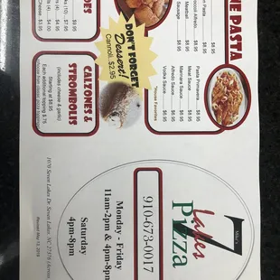 Current Menu Revised 5/13/19