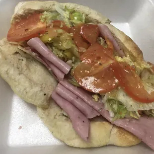 Italian sub- Husband loves this sub. It is loaded with goodness.