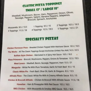 menu