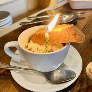 Birthday chocolate panna cotta &amp; biscotti they brought me!