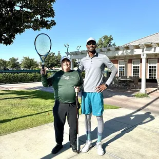 Anyone wanna try to beat us in a game of doubles?