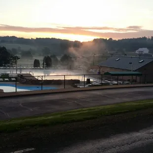 This is daybreak of the swimming pool.  It's breath taking.