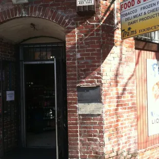 the entrance to the restaurant