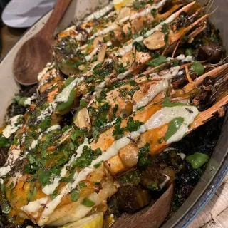 Chorizo and Prawns Black Rice