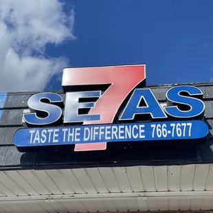 the sign above the restaurant