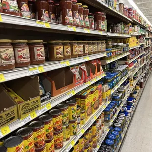 shelves of food and condiments