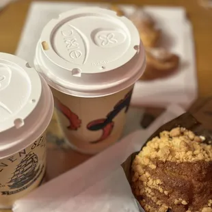 Blueberry muffin and vanilla latte