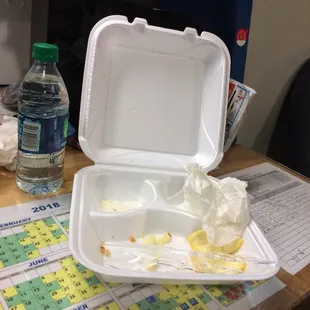 a container of food on a table