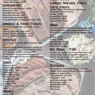 Menu as of 05/09/23. Please disregard any other menu. Thank you.