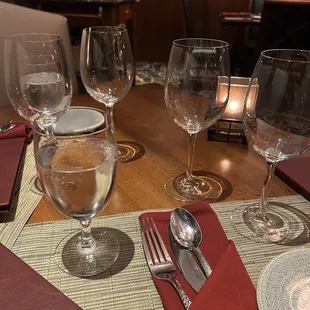 So great to have choices of Voss sparkling water or a good wine list, and scotch menu.