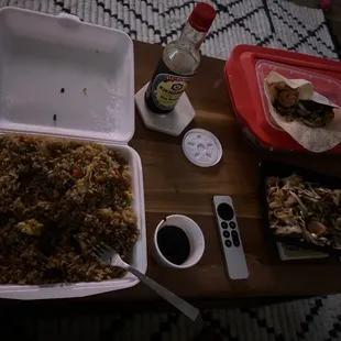 House fried rice and moo shu shrimp