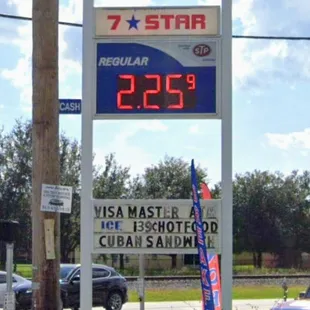 a gas station sign