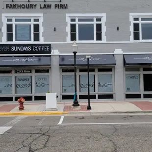 the front of the building