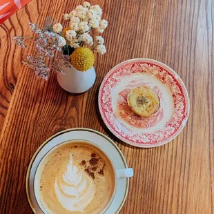 Pumpkin spice latte and lavender tart