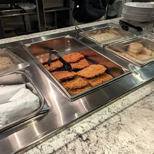chicken wings and fried chicken, interior