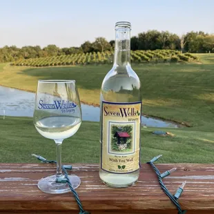 a glass of wine and a bottle of wine