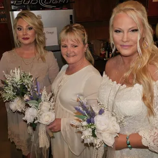 a bride and her bridesmaids