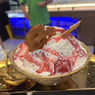 Strawberry snow mountain ice cream