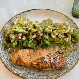 Cobb salad with salmon